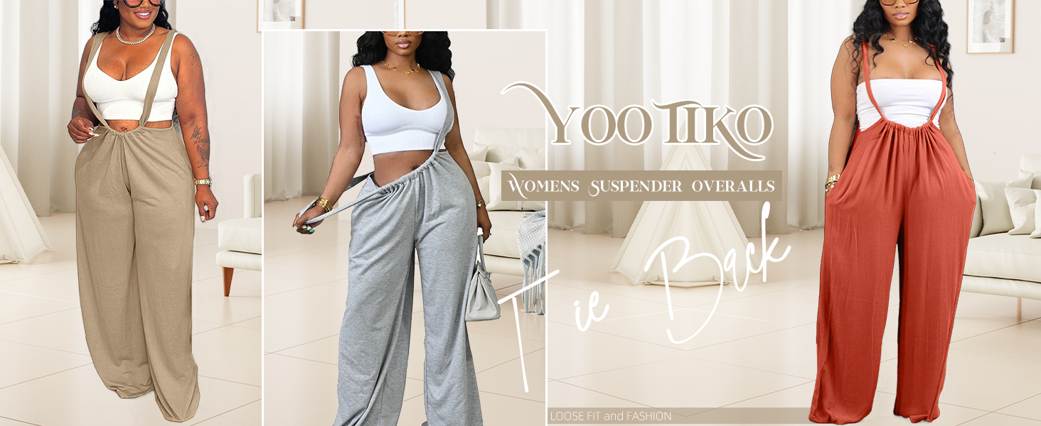 Amazon.com: YOOTIKO Womens Suspender Overalls Loose Fit High